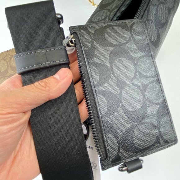 Coach CJ674 Axel Signature Canvas Crossbody +  CW170 Passport Card Case - Picture 9 of 9